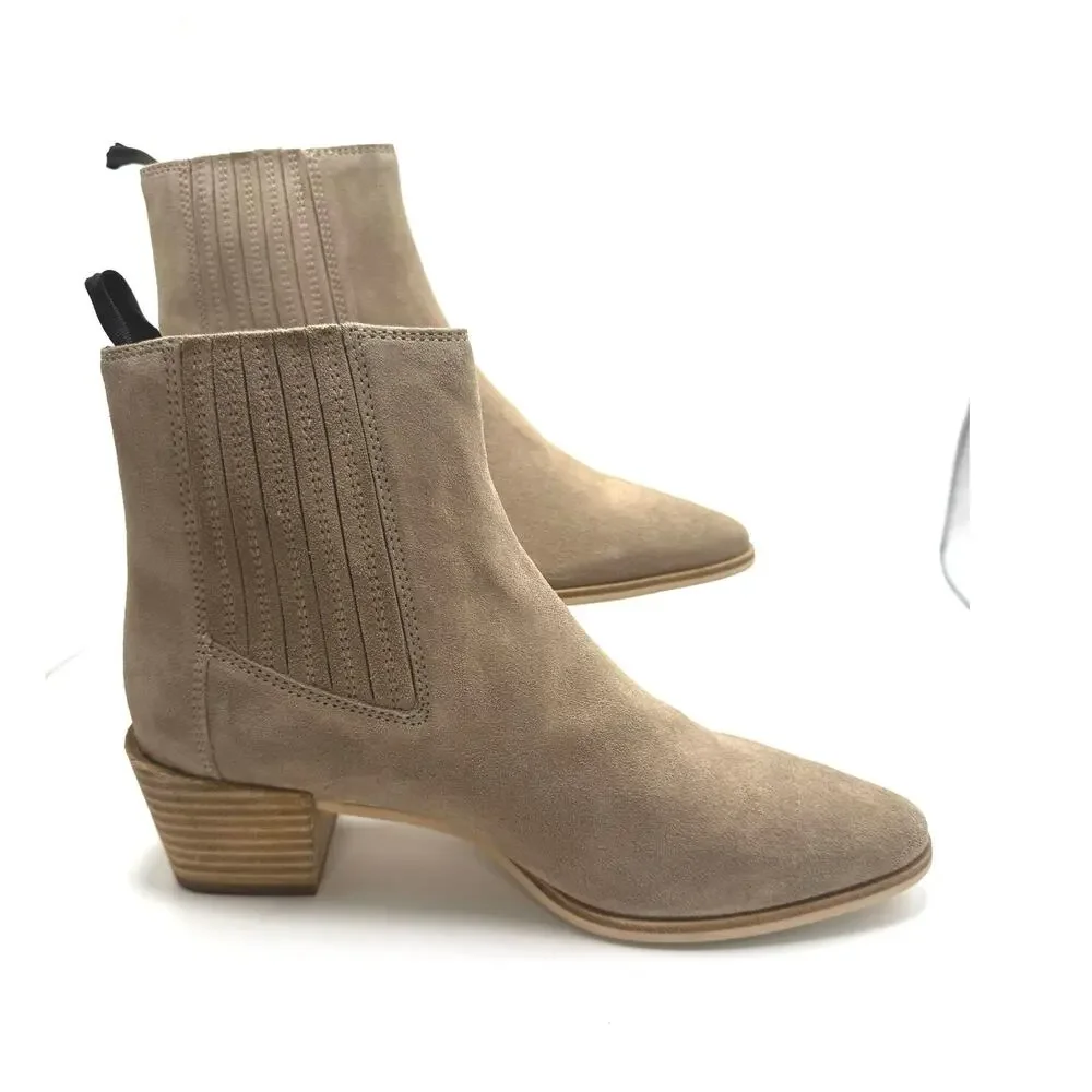 RAG & BONE Rover ankle suede Bootie in Macadamia tan size 39.5 - Picture 8 of 12